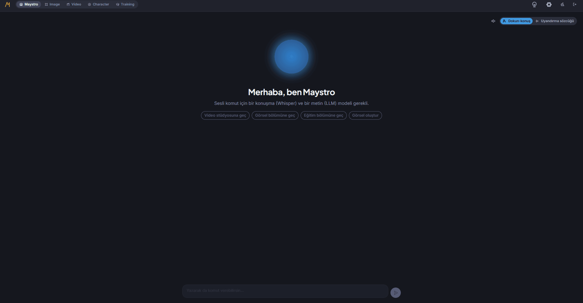 Maystro voice assistant home screen